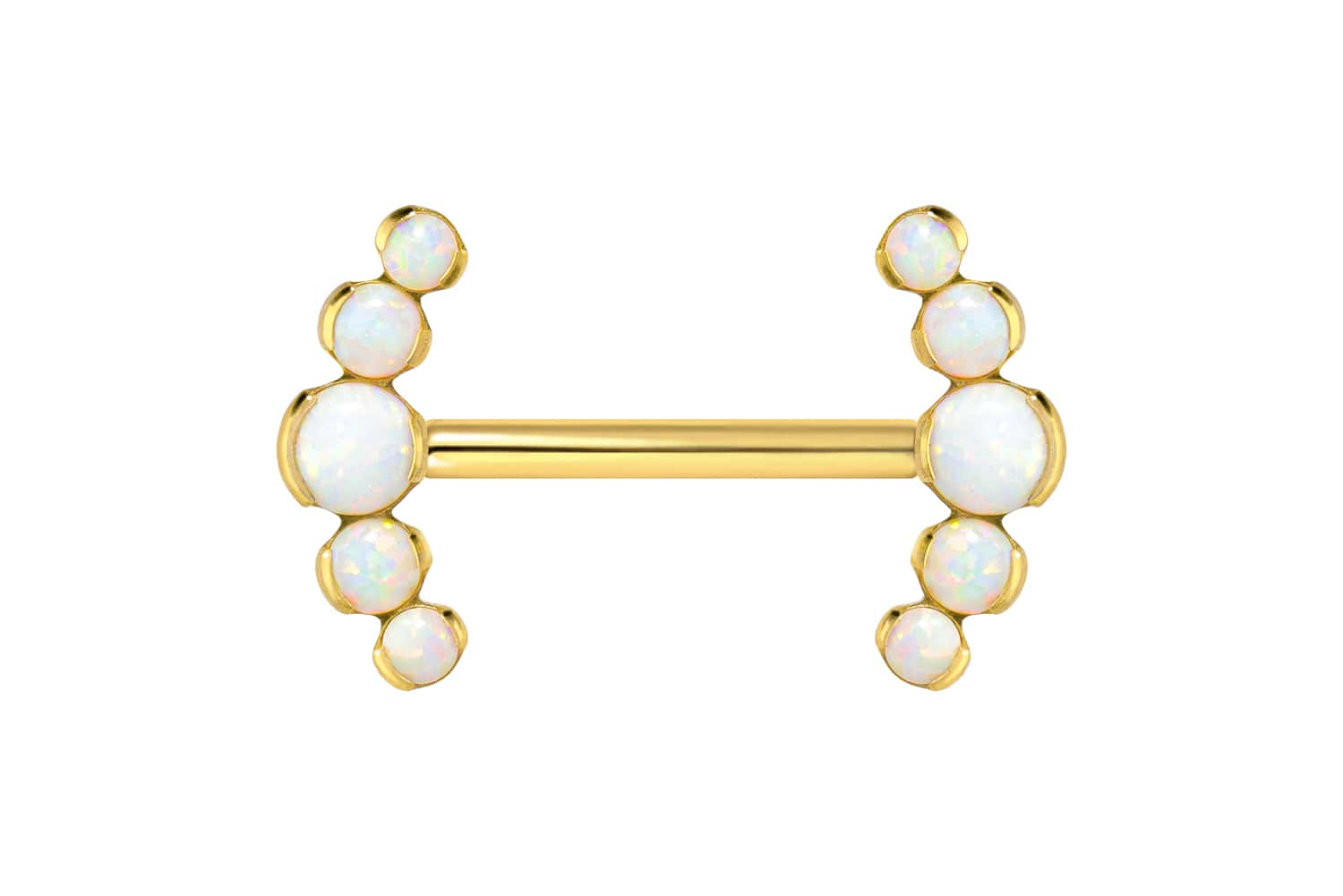 Titan Barbell Piercing mit Push Fit 5 SYNTHETISCHE OPALE